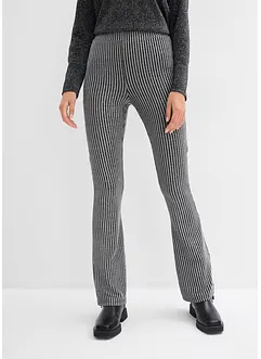 Leggings med utskrådde ben og glittergarn, bonprix