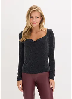 Topp med drapert utringning, bonprix