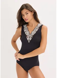 Body uten spiler i myk modal med blonder, bonprix