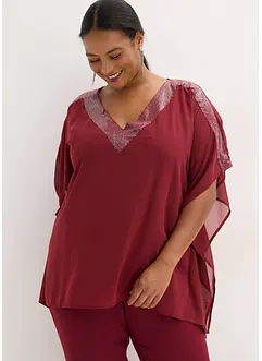 Oversized bluse med paljett-innfelling, bonprix