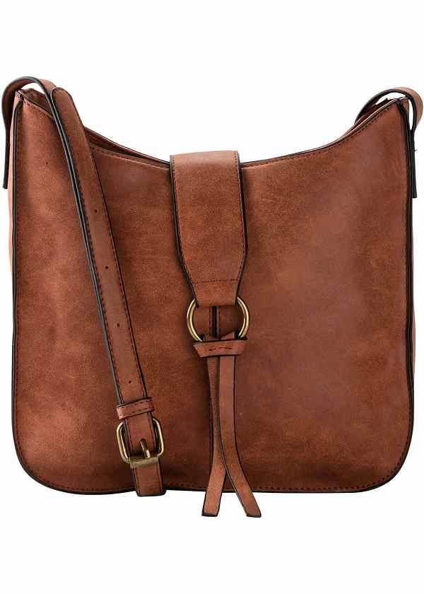Nydelig skulderveske i semsket skinnimitasjon cognac Nydelig skulderveske i semsket skinnimitasjon cognac