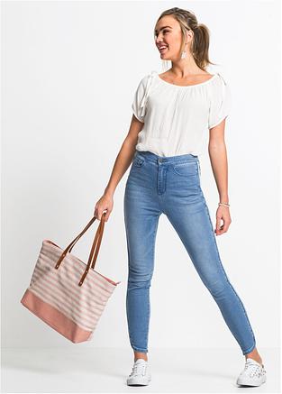 Super Skinny Jeans, forkortet, med glitter Super Skinny Jeans, forkortet, med glitter