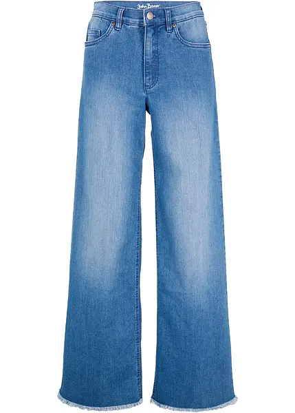Loose fit jeans med høyt liv og stretch