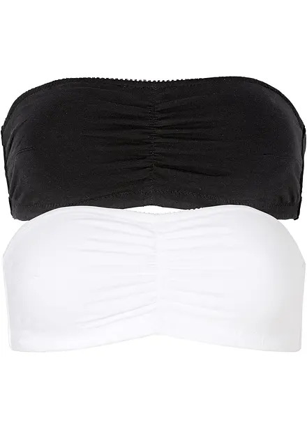 Bandeau BH (A+B cup) med økologisk bomull (2-pack)