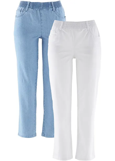 Straight-jeans, Mid Waist, komfortlinning, (2 pack)