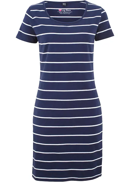 Stretch-trikotkjole, kort arm