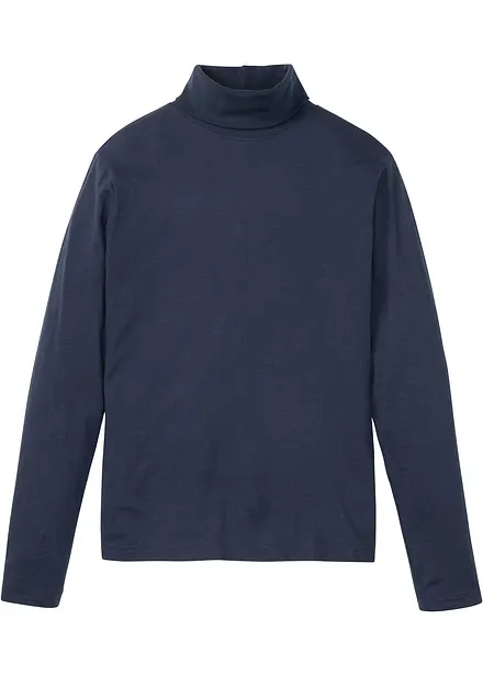 Langermet shirt med rullekrage i ren økologisk bomull