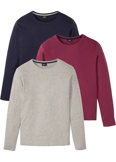 Langermet, tynn genser (3-pack)