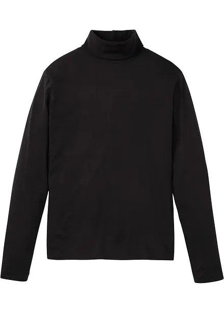 Langermet shirt med rullekrage i ren økologisk bomull