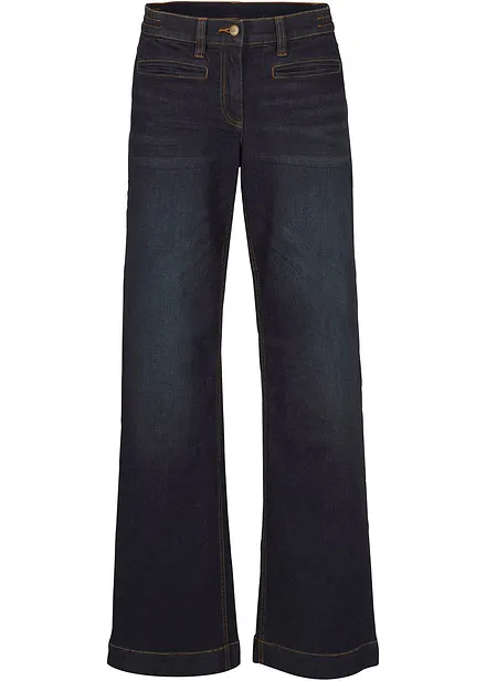 Wide Leg-jeans Mid Waist, komfortlinning