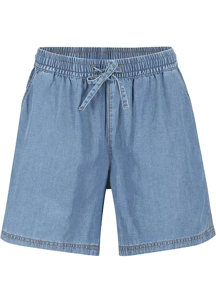 Lett denimshorts med lin