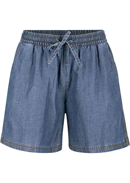 Lett denimshorts med lin