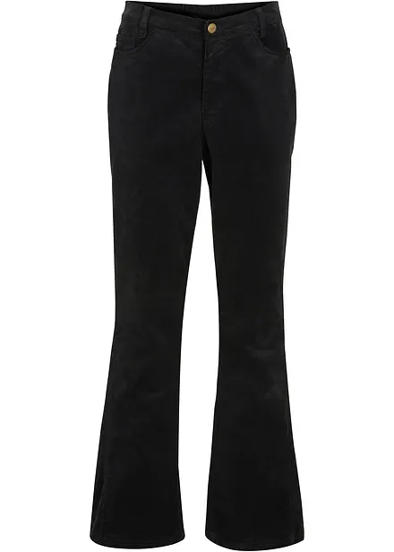Stretch-cordbukse med sleng og High Waist-komfortlinning