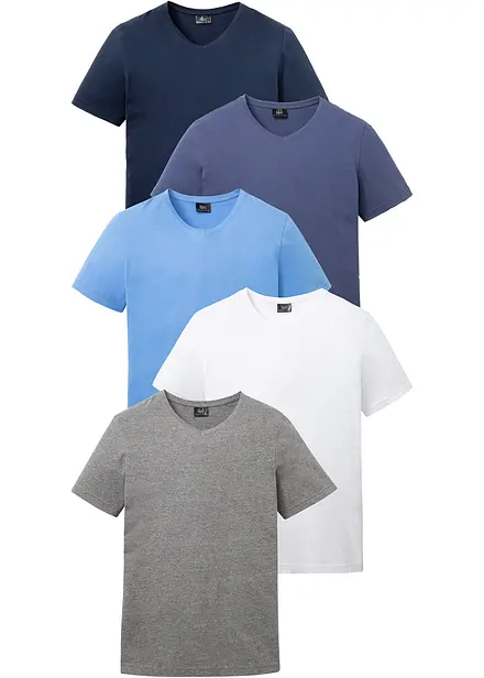 T-skjorte med V-hals (5-pack)