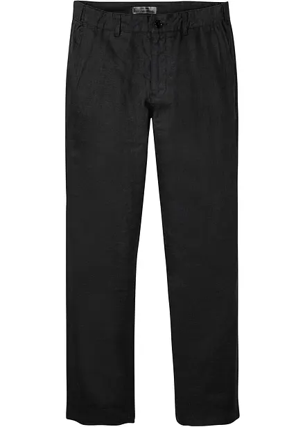 Regular Fit chinos av ren lin, Straight