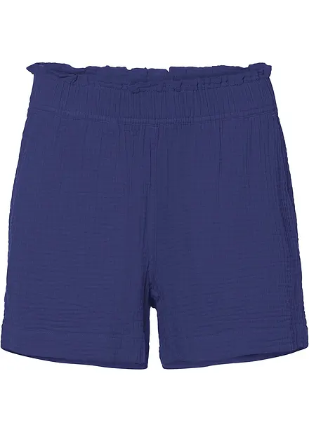 Musselin-shorts i 100% bomull
