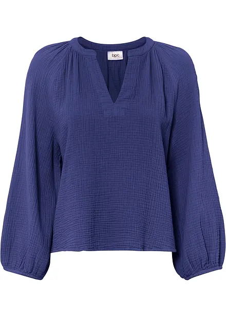 Oversized bluse i musselin