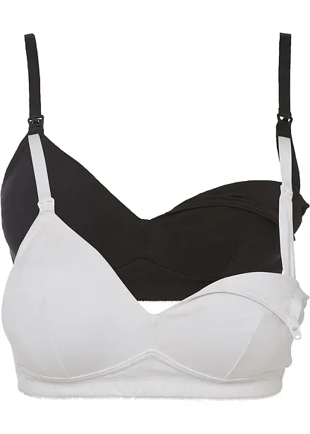 Amme-BH uten bøyle, med økologisk bomull (2-pack)