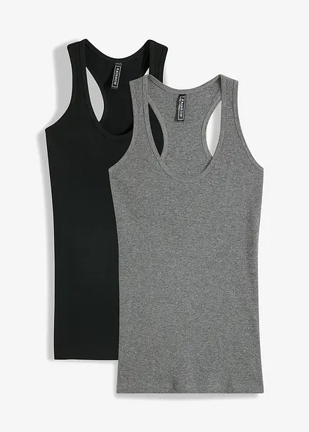 Singlet i ribbemateriale (2-pack)