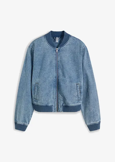 Bomberjakke i denim