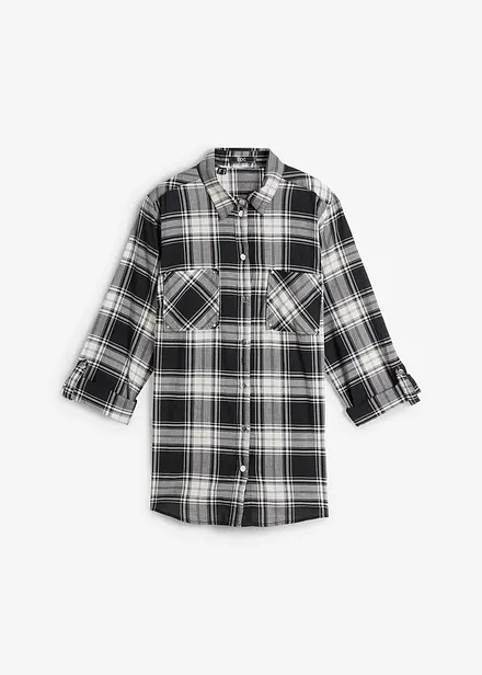 Rutete bluse i 100% bomull