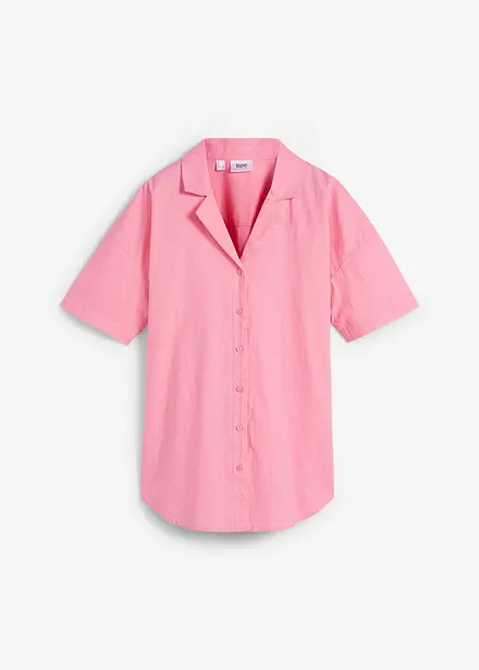 Ledig, oversized bluse i lett linmiks