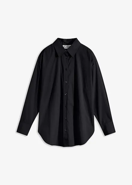 Oversized skjorte med knappestolpe, av 100% bomull