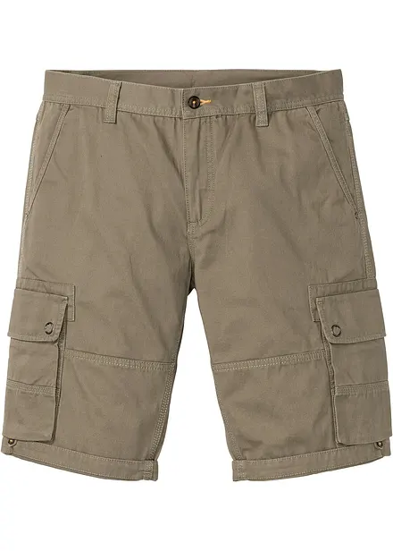 Cargo-bermuda i ren bomull, Regular Fit