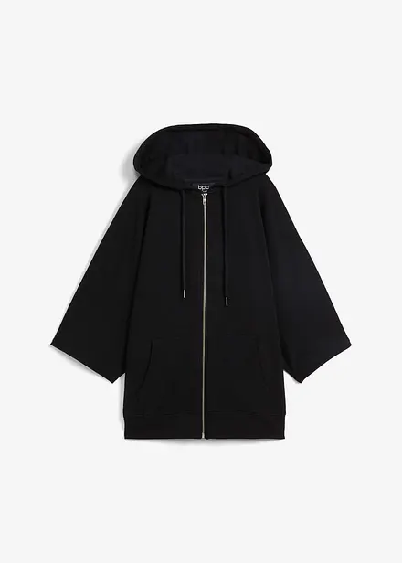 Sweatjakke-cape av b&aelig;rekraftig bomull