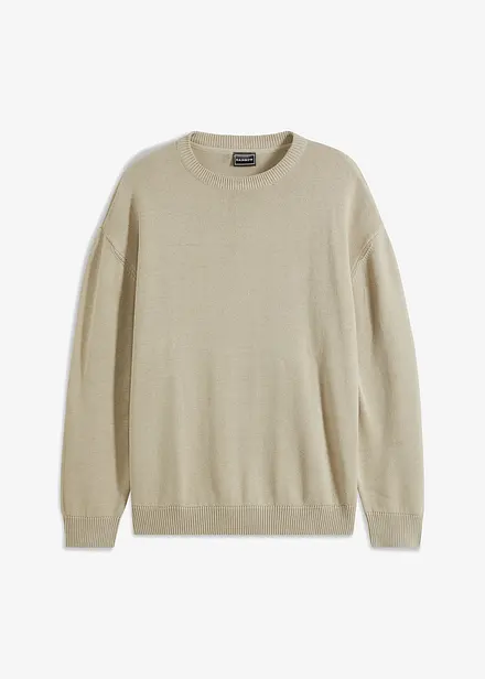 Genser med bomull og rund hals, Loose Fit