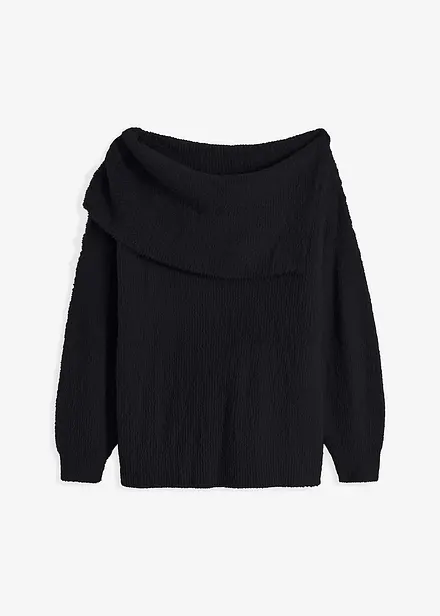 Asymmetrisk off-shoulder genser