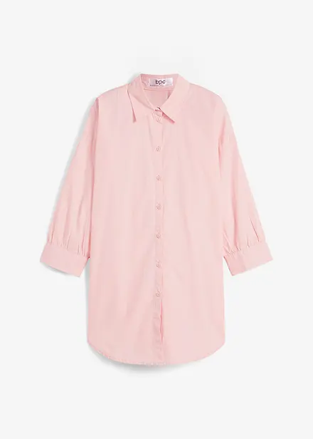 Oversized skjorte i bomull med 3/4-lange ermer