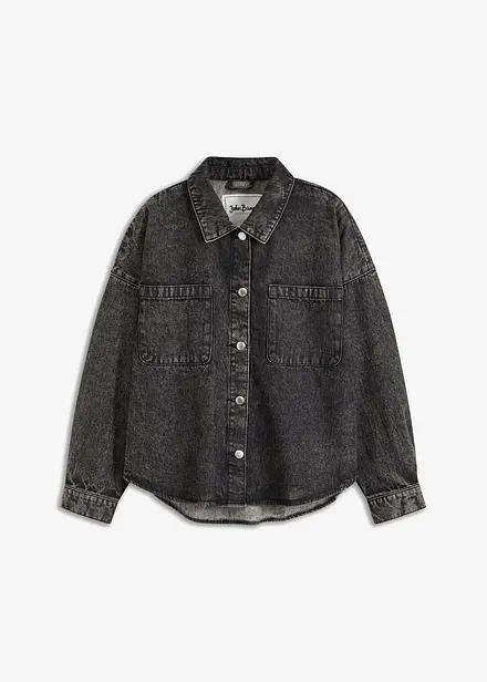 Oversized jeans-skjorte av økologisk bomull