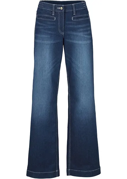 Wide Leg-jeans Mid Waist, komfortlinning