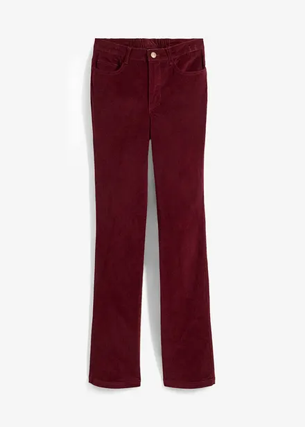 Stretch-cordbukse med sleng og High Waist-komfortlinning