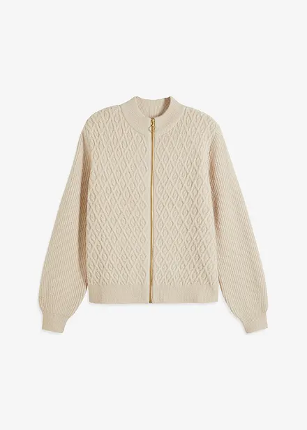 Cardigan med flettemønster