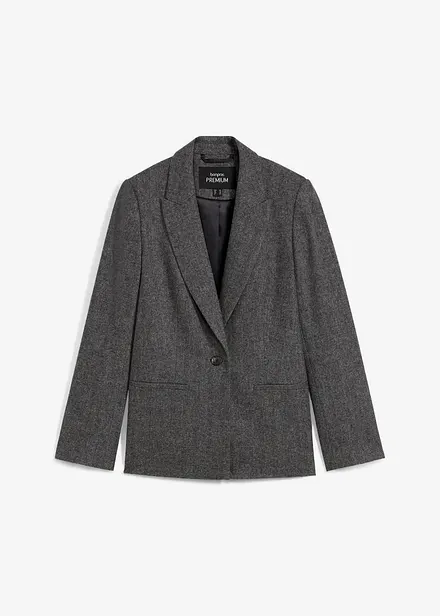 Ullblazer med fiskebensmønster