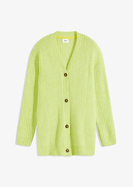 Grovstrikket cardigan i myk garnmiks med ull