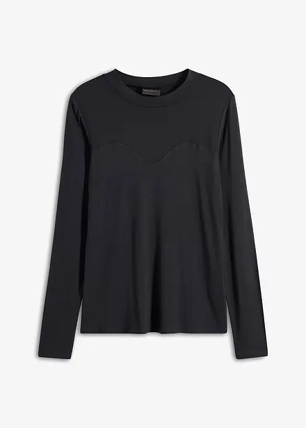 Langermet topp med mesh