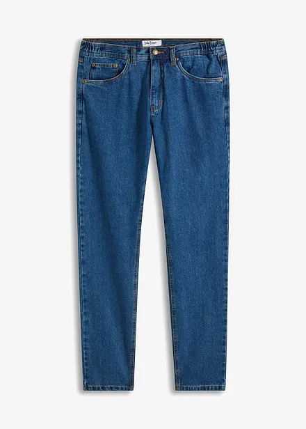 Classic Fit-jeans med linning som er elastisk i sidene, Straight
