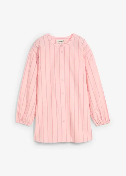 Lang bluse i bomullspoplin
