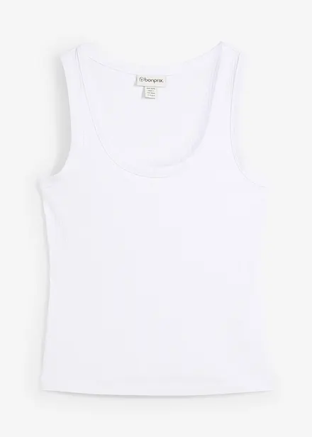 Ribbet singlet i myk viskose
