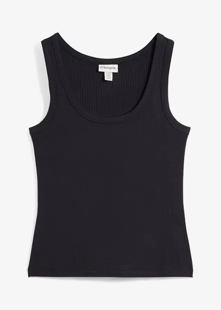 Ribbet singlet i myk viskose