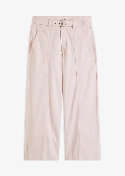 Culottes i twill med stretch og belte