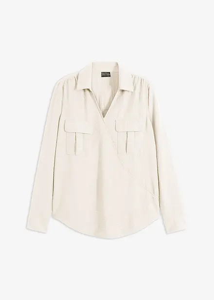 Skjortebluse i omslagslook