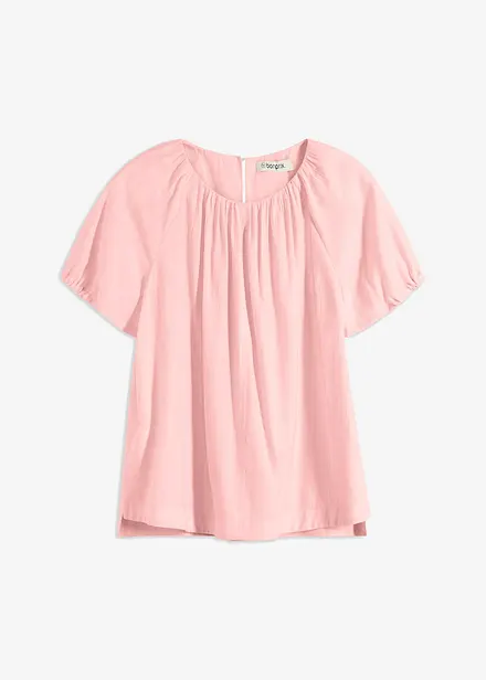 Bluse i krinklet strukturmateriale