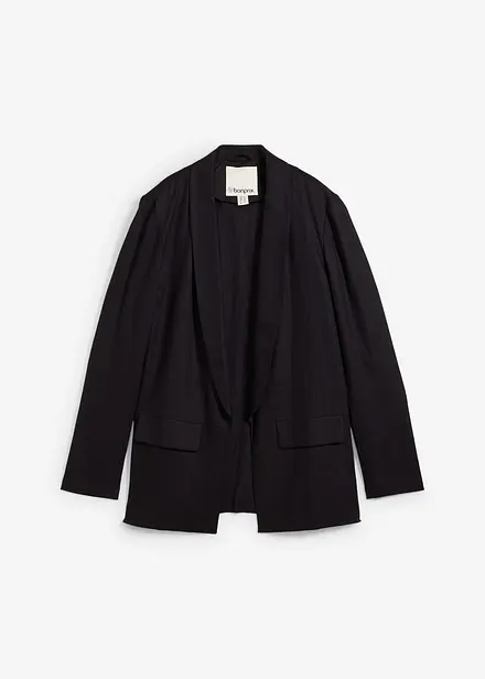Blazer i lin med viskose og vid modell