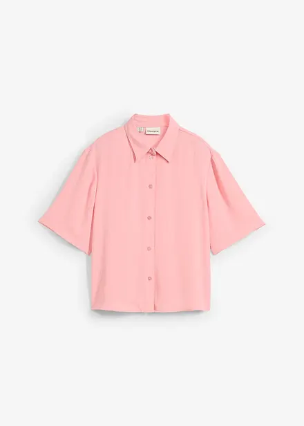 Boxy bluse i lett kreppet materiale