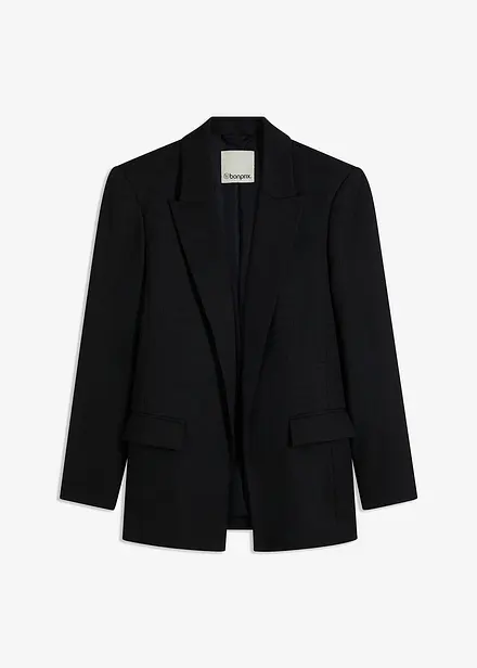 Blazer i lin-look med stripete fôr