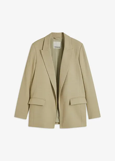 Blazer i lin-look med stripete fôr